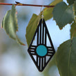 Load image into Gallery viewer, Diamond Zia Earrings in Black & Turquoise