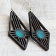 Load image into Gallery viewer, Diamond Zia Earrings in Black & Turquoise