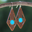 Load image into Gallery viewer, Diamond Zia Earrings in Cherry & Turquoise