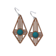 Load image into Gallery viewer, Diamond Zia Earrings in Cherry & Turquoise