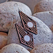 Load image into Gallery viewer, Diamond Zia Earrings in Walnut & Pearl