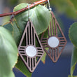 Load image into Gallery viewer, Diamond Zia Earrings in Walnut & Pearl