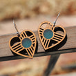 Load image into Gallery viewer, Heart Zia Earrings in Cherry & Turquoise