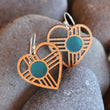 Load image into Gallery viewer, Heart Zia Earrings in Cherry & Turquoise