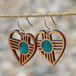 Load image into Gallery viewer, Heart Zia Earrings in Cherry & Turquoise