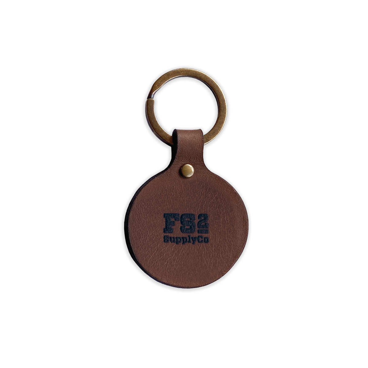 Southwestern Sun Leather Key Fob Key Chain (Color: Tan)