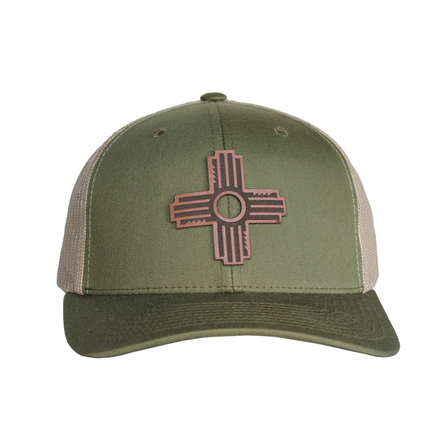 Zia Leather Patch Mid Profile Hat