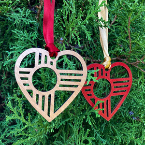 Heart Zia Wood Ornament