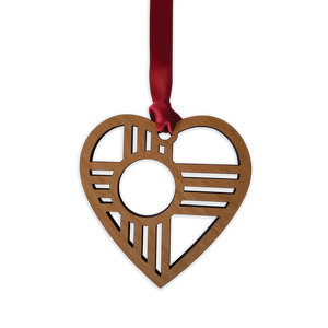 Heart Zia Wood Ornament
