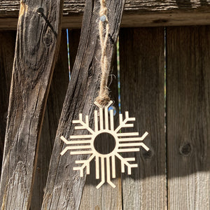 Snowflake Zia Wood Ornament