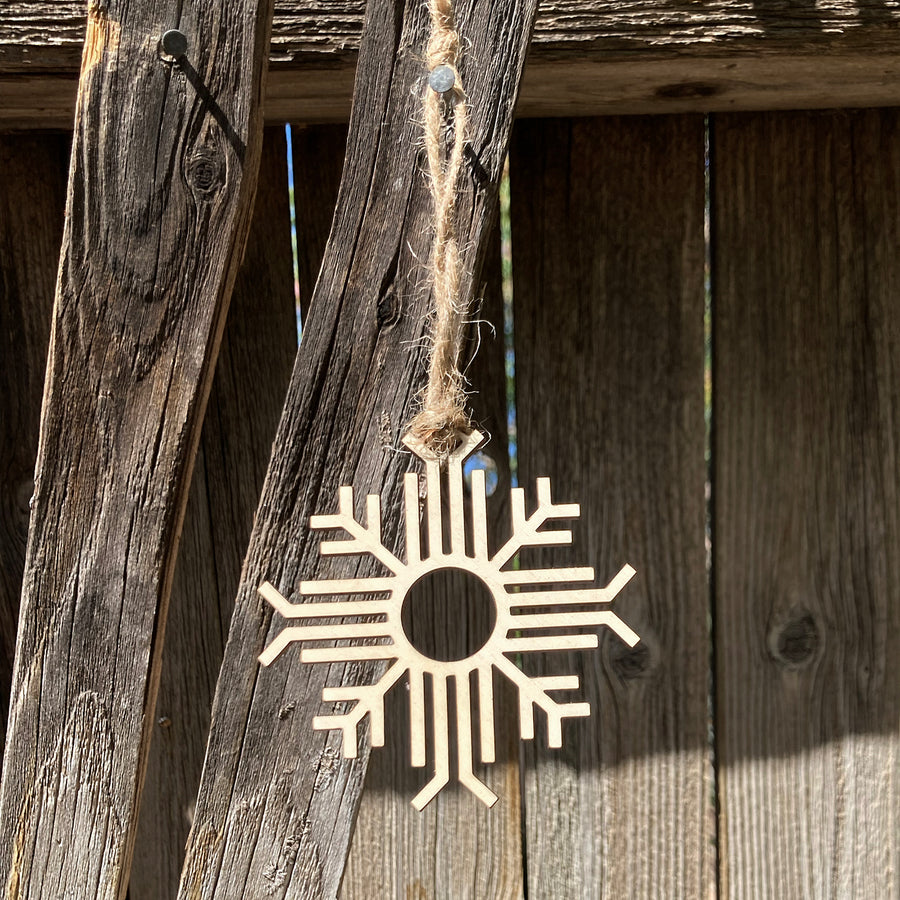 Snowflake Zia Wood Ornament