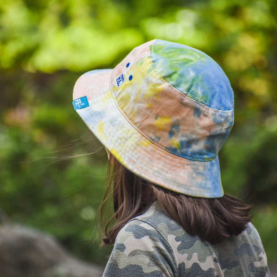 Blue tie dye bucket hat 2025