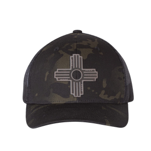 Zia Leather Patch Mid Profile Hat