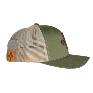 Zia Leather Patch Mid Profile Hat