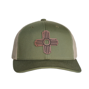 Zia Leather Patch Mid Profile Hat